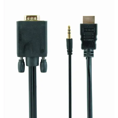 Adapterkabel Gembird A-HDMI-VGA-03-6 1,8 m HDMI zu VGA 3,5mm Audio schwarz