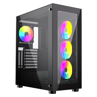 Gembird CCC-FC-X450MAX Gaming-Computergehäuse Fornax X450MAX schwarz ARGB-Lüfter