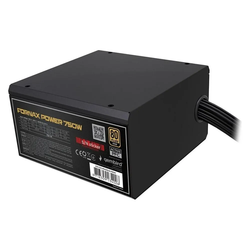 Fuente de Alimentación Gembird CCC-PSUBRONZE-750W 750W Certificación 80+ Bronze fija