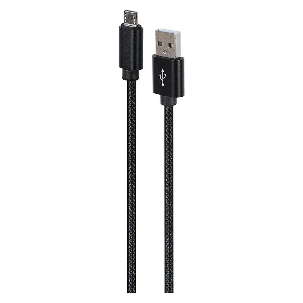 Gembird Cotton braided Micro-USB cable with metal connectors, 1.8 m, black