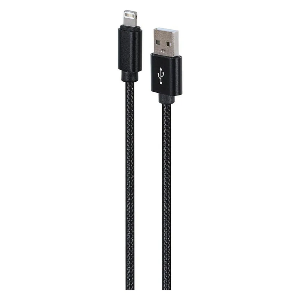 Gembird Cotton braided 8-pin cable with metal connectors, 1.8 m, black
