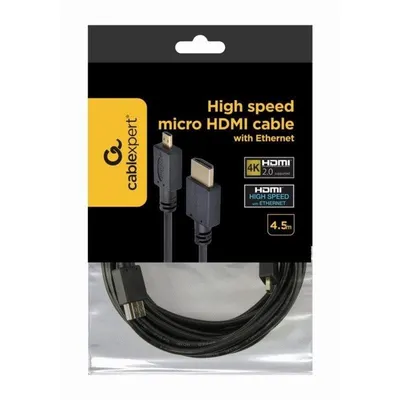 HDMI-Kabel Gembird 4,5 m HDMI A an Micro HDMI D vergoldet 4K UHD 3D schwarz