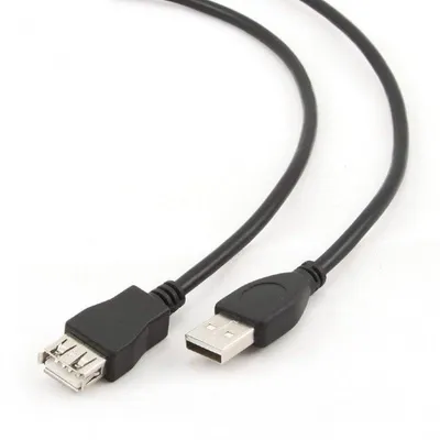 USB-Kabel Gembird A-Male auf A-Female 1,8m Goldkontakte Schwarz