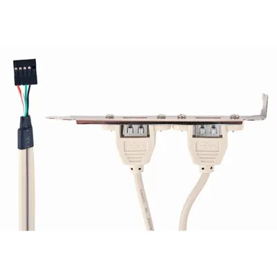 Bracket Gembird USB 2.0 Doppelanschluss Metall Grau 0,25m Kabel