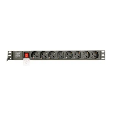 Gembird EG-PDU-014 Stromverteilereinheit (PDU) 8 AC-Ausgänge 1U Schwarz