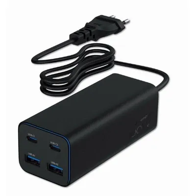 Gembird TA-UC-2A2C-PD100-01-BK 4-Port GaN USB Schnellladegerät 100 W Schwarz