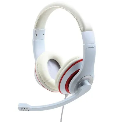 Gembird MHS-03-WTRD Kopfhörer & Headset Kabelgebunden Kopfband Anrufe/Musik Rot, Weiß