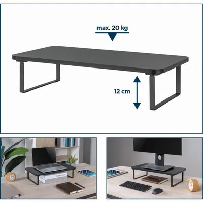 Monitor- und Laptopständer Gembird MS-TABLE-03 20kg Kapazität Schwarz Monitor- und Laptopständer Gembird MS-TABLE-03 20kg Kapazität Schwarz