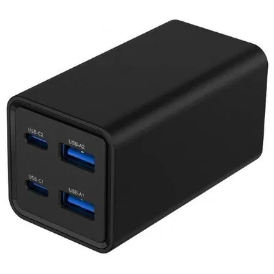Gembird TA-UC-2A2C-PD65-01-BK GaN Schnellladegerät 65 W, 4-fach USB-C/USB-A, Schwarz