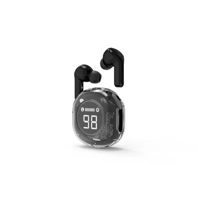 Auriculares Gembird inalámbricos bluetooth transparentes con batería LCD y silencio automático