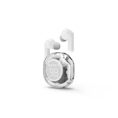 Auriculares Gembird inalámbricos bluetooth transparentes con micrófono y batería LCD