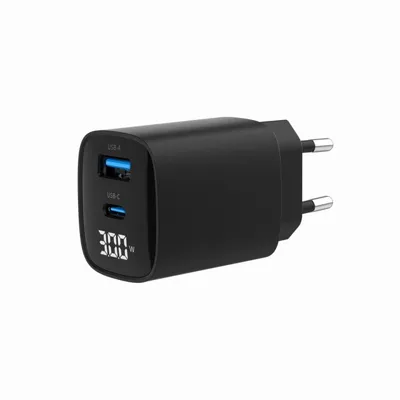 USB Ladegerät Gembird TA-UC-PDQC30LCD-BK-01 30W Schnellladung Typ C und A USB Ladegerät Gembird TA-UC-PDQC30LCD-BK-01 30W Schnellladung Typ C und A