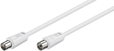 Koaxialkabel Generisch 5 m weiß Stecker zu Buchse für Antenne TV