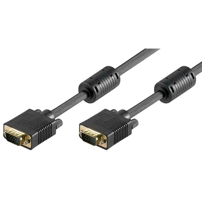 VGA-Kabel Goobay 30 m Stecker an Stecker Schwarz mit Ferrit