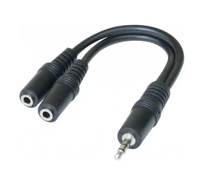 Audio-Splitter Hypertec 3.5 mm Stecker zu 2x 3.5 mm Buchse 0,15 m Schwarz