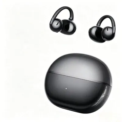Kabellose Bluetooth-Kopfhörer mit Clip, offenem Design, Mikrofon, IP67, schwarz