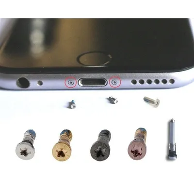 Ersatz für schwarze Schrauben am Ladeanschluss des iPhone 6 oder 6s