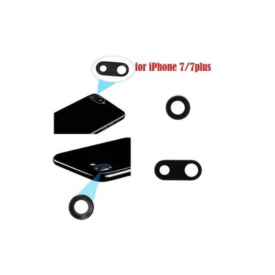 Komplettes Kameraglas mit Rahmen für iPhone 7, Schwarz (Ersatzteil)