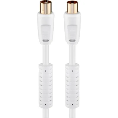 Koaxialkabel Goobay 2,5 m Männchen/Weibchen weiß für Antenne