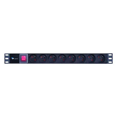 Steckdosenleiste Genérica TUPS031 8 Steckplätze mit Schalter für 19 Zoll Rack Aluminium