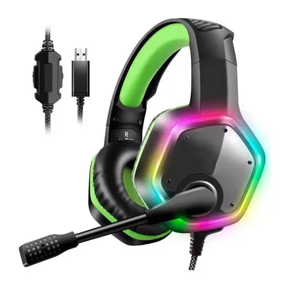 Gaming-Kopfhörer USB Kabel 7.1 Surround Sound Rauschunterdrückung Grün