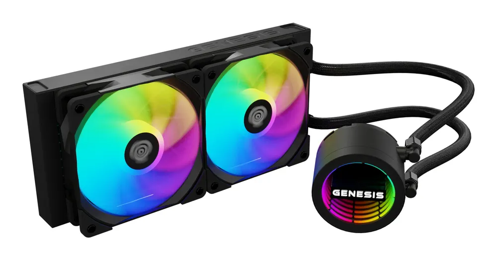 Flüssigkeitskühlung Genesis NLG-2319 2 Lüfter RGB Multicolor Schwarz