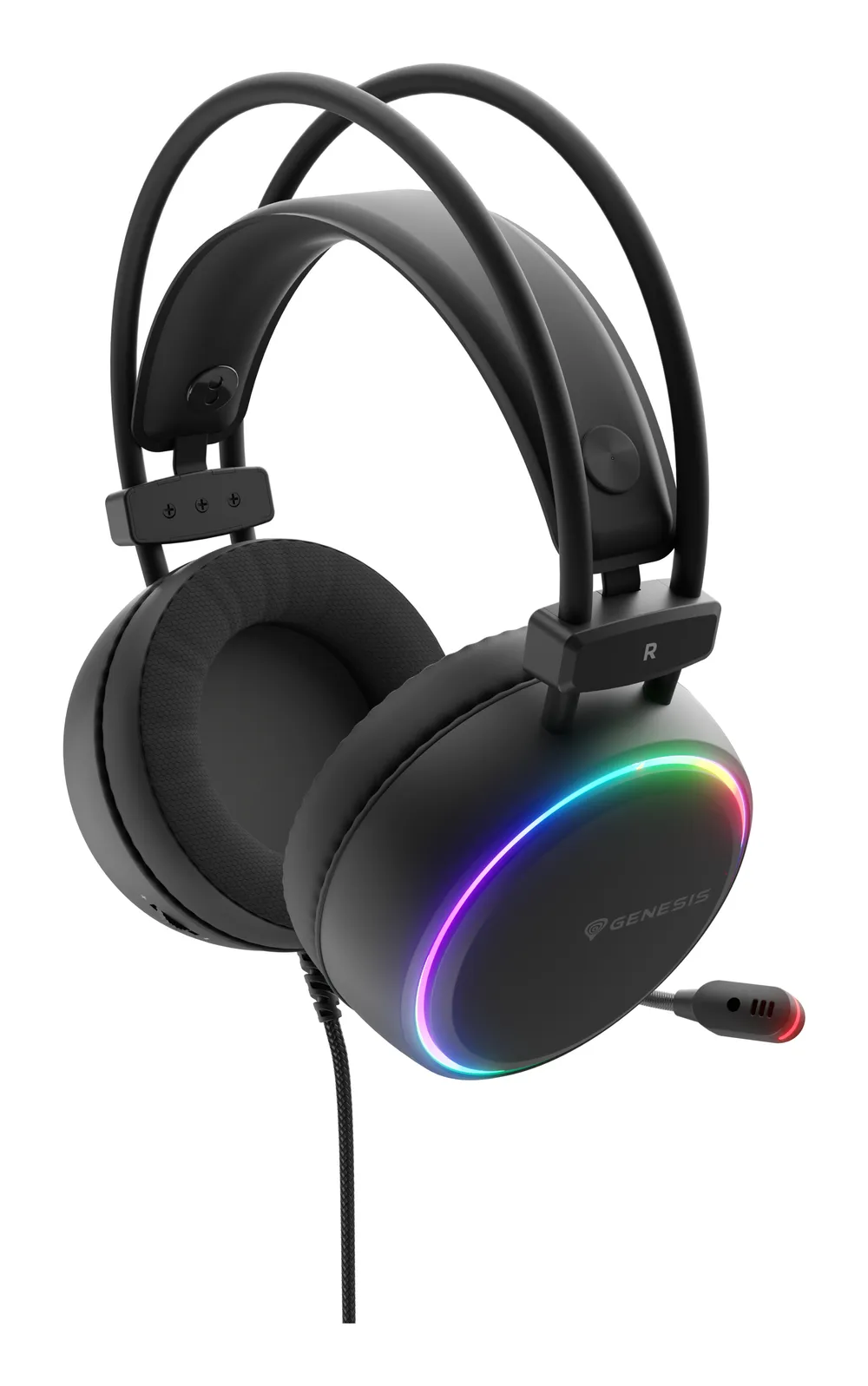 Auriculares Genesis Neon 613 G2 con cable, micrófono boom y retroiluminación RGB sutil