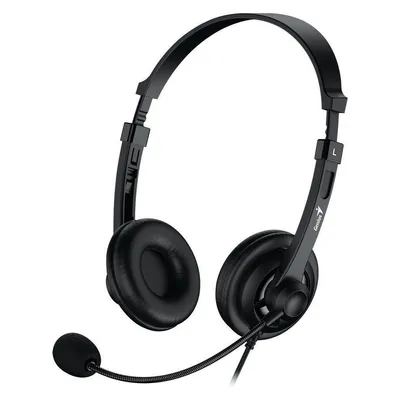 Kopfhörer Genius HS-230U kabelgebunden USB-C Büro mit flexiblem Mikrofon und Lautstärkeregelung Schwarz