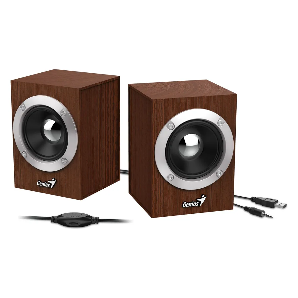 Lautsprecher Genius 2-Wege kabelgebunden 6 W mit Drehregler und USB