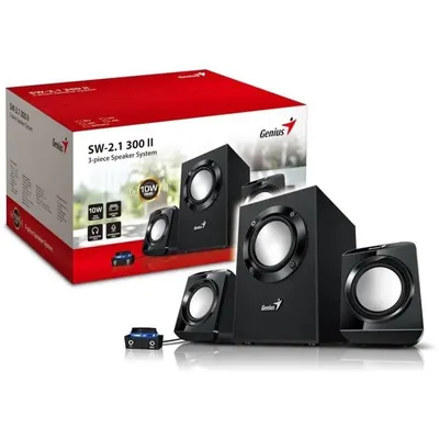 Lautsprecher Genius SW-2.1 300 Ver. II 10W mit 3,5-mm-Kabel und beleuchteter Steuerung