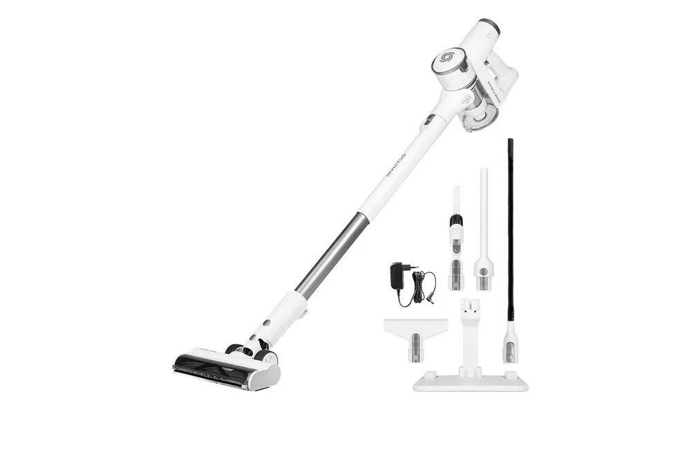 Genius Akku-Bodenstaubsauger Genius Invictus X4 Pro Akku Staubsauger13 tlg., Staubsauger Kabellos, 150,00 W, Quick-Clean-Funktion: Entleeren des Staub-Behälters per Knopfdruck, 2 Modi: Auto und Boost, Quick-Clean-Funktion, Ultra-Leicht