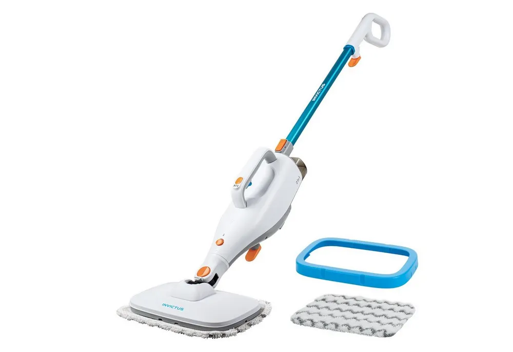Genius Dampfreiniger INVICTUS Hand- und Bodendampfreiniger Set 7-tlg., 1400,00 W, 5m Kabel, Hartböden, Fliesen, Teppiche, 2 Dampfstufen
