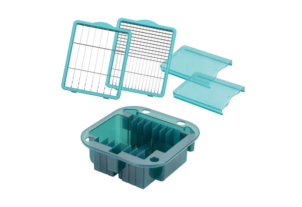 Genius Gemüseschneider Nicer Dicer Chef Professional, Zubehörset 5-tlg. Aufbewahrungseinsatz, Integrierter Aufbewahrungseinsatz