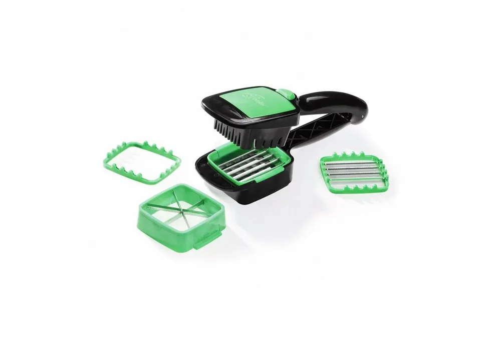 Genius Gemüseschneider Nicer Dicer Quick Zerkleiner Manuell Gemüseschneider in Würfel, Multischneider mit austauschbaren Messereinsätzen