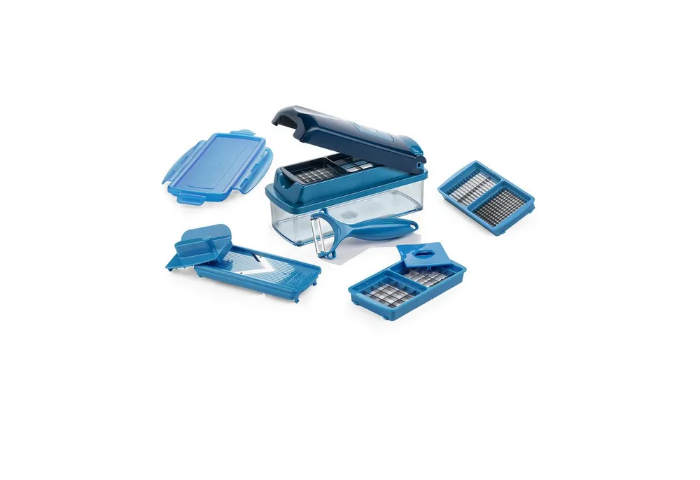 Genius Gemüseschneider Nicer Dicer smart Set-10 tlg. Gemüsehobel Küchehelfer Zerkleiner, Spülmaschinengeeignet, Schneid-Deckel mit Selbstreinigungsfunktion
