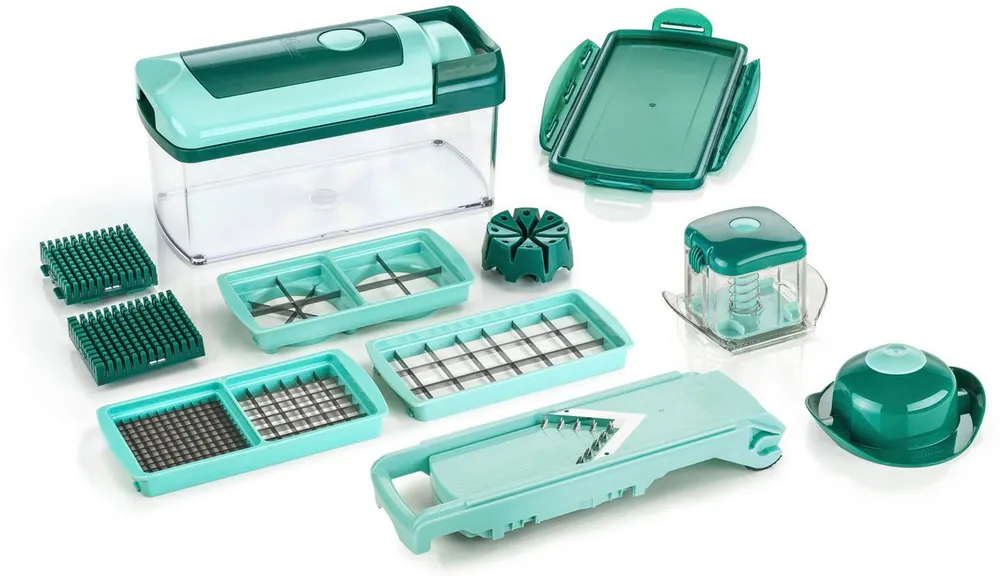 Genius Zerkleinerer Nicer Dicer Fusion Set 13-tlg., Einfach, praktisch, sicher und platzsparend!