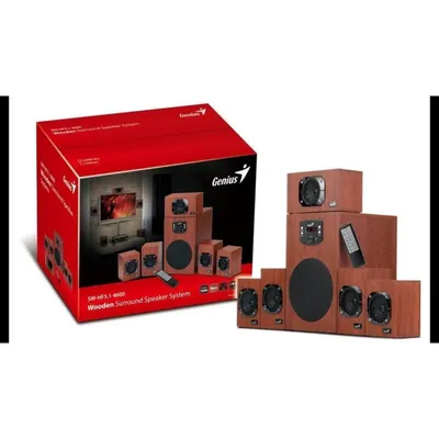 Lautsprecher Genius PC 100W mit Fernbedienung und Holzoptik