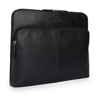 Gentlemen's Laptop-Hülle Laptopsleeve - Echtleder Laptophülle, 5 Fächer für Ladekabel, Tracker 14-16 Zoll, Für 14 und 16 Zoll