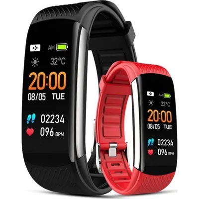 Aktivitätsarmband Giewont GW200 Bluetooth IP67 Schwarz 5 Tage Pulsmesser Oxymeter