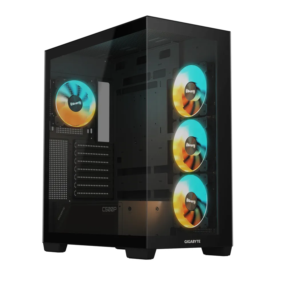 PC-Gehäuse Gigabyte C500 Panoramic Stealth ATX Midi Tower Schwarz Glas Stahl Gaming