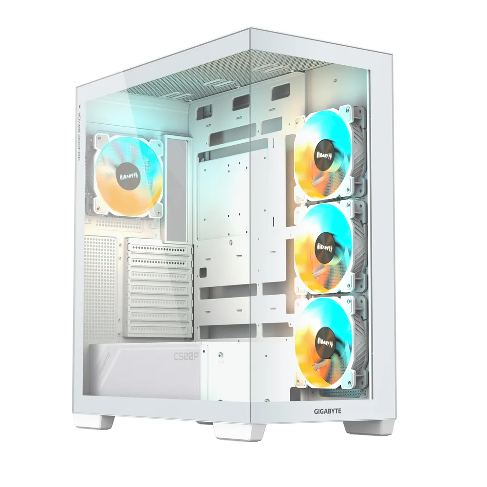 PC-Gehäuse Gigabyte C500 Panoramic Stealth Weiß ATX Glasfenster Gaming