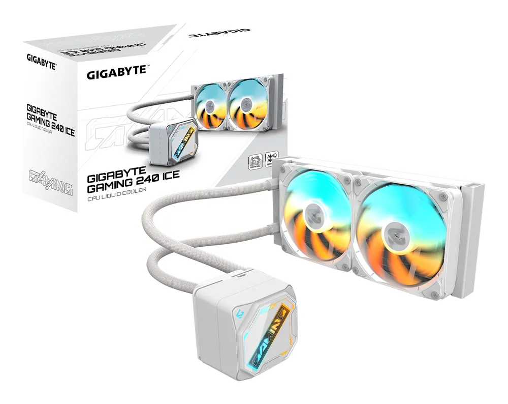 Refrigeración Líquida Gigabyte Gaming 240 ICE 240mm 2 Lüfter ARGB Weiß