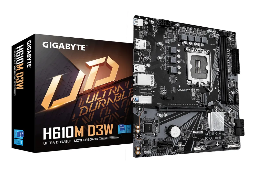 Motherboard Gigabyte H610M D3W Intel H610 LGA1700 DDR5 Micro-ATX M.2 Gigabit LAN