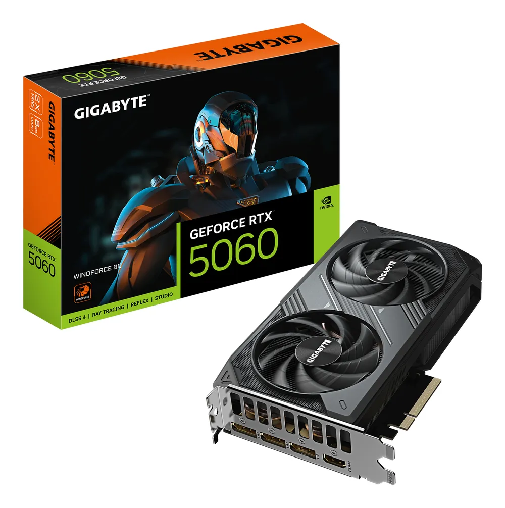 Grafikkarte Gigabyte GeForce RTX 5060 WINDFORCE 8GB GDDR7 Reflex 2 RTX AI DLSS4