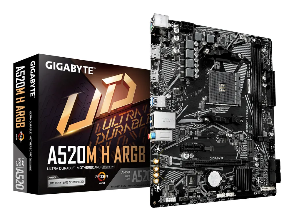 Motherboard Gigabyte A520M H ARGB AMD A520 AM4 DDR4 Micro-ATX kein WiFi RGB