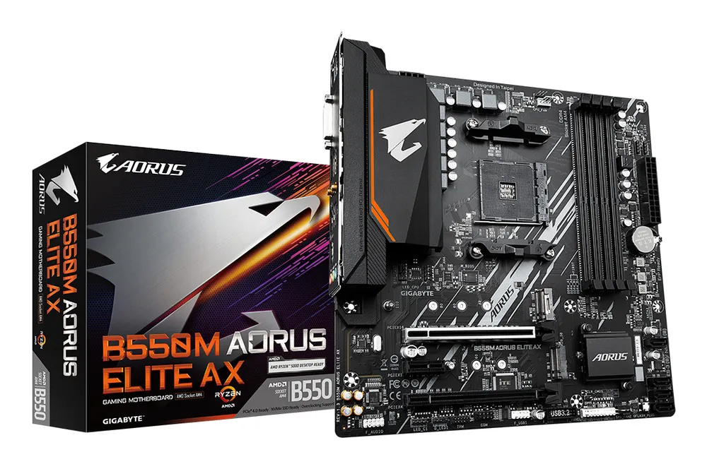 Placa Base GIGABYTE B550 AMD AM4 MicroATX B550M AORUS ELITE AX Wi-Fi 6E DDR4 128GB