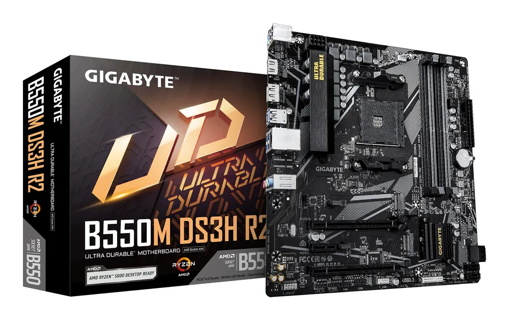 Mainboard Gigabyte B550M DS3H R2 AM4 Micro ATX Mainboard Gigabyte B550M DS3H R2 AM4 Micro ATX
