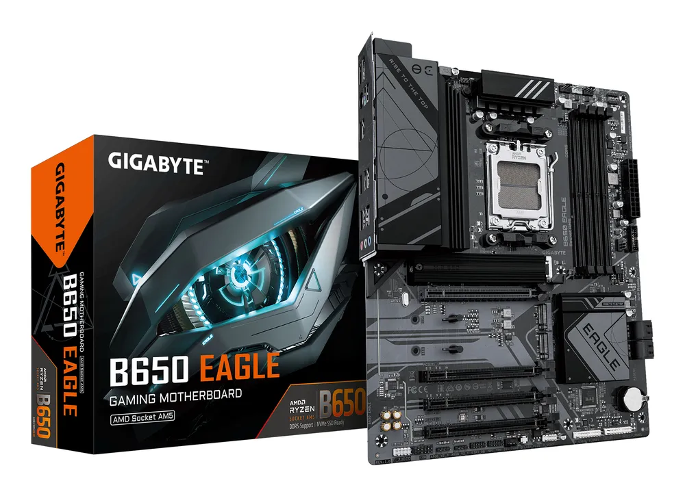 Gigabyte B650 ATX-Mainboard AM5 B650 EAGLE DDR5 PCIe 5.0 USB 3.2 Gen2 LAN GbE