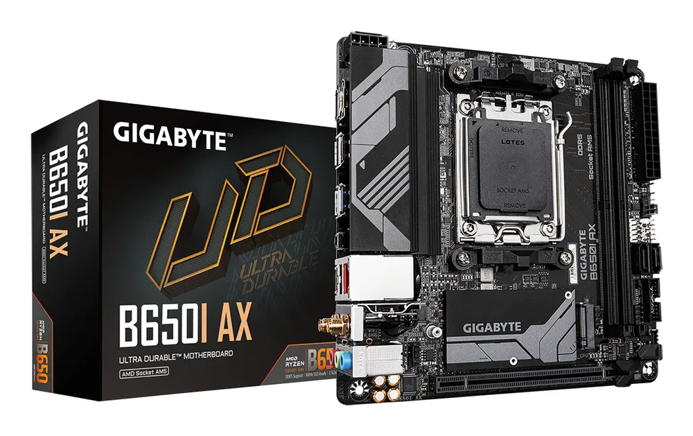 Gigabyte B650I AX AM5 Mini-ITX M.2 Mainboard WiFi 6E RAID USB 3.2 Gen2 2,5GbE
