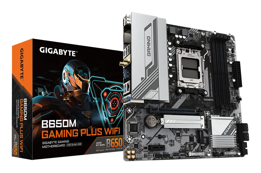 Placa Base Gigabyte B650 MicroATX AM5 B650M GAMING PLUS WIFI DDR5 8000MHz Wi-Fi 6E 2.5GbE USB 3.2 Gen 1